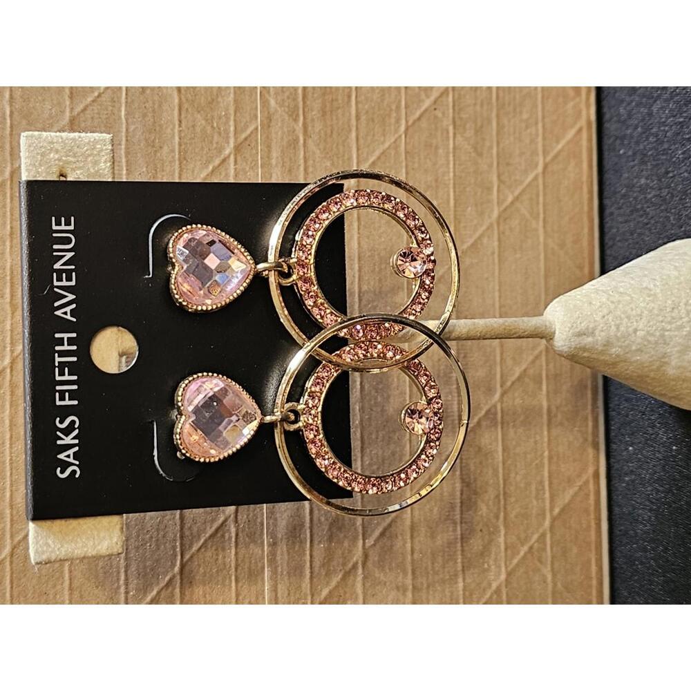 Saks Fifth Avenue Heart & Circle Earrings